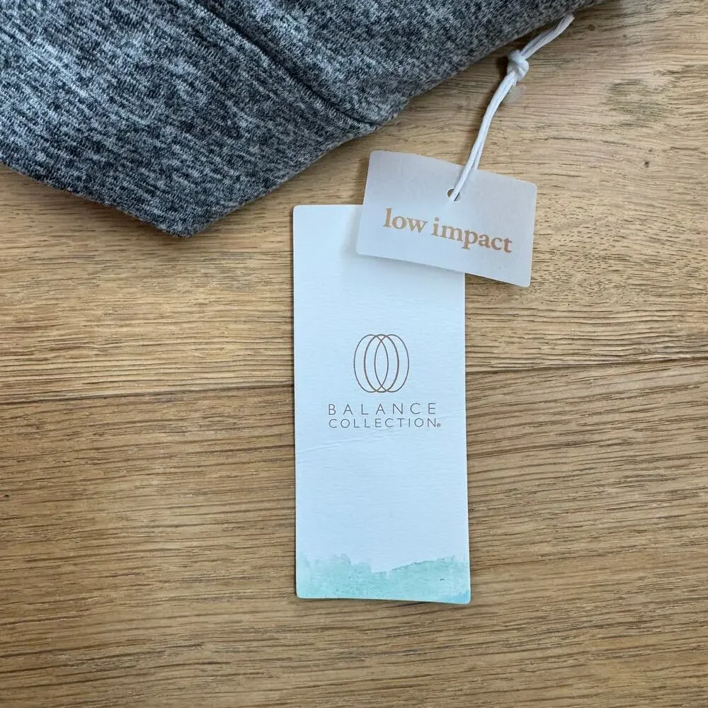 Balance Collection Strappy Back Heathered Gray Low Impact Sports Bra NEW Small
